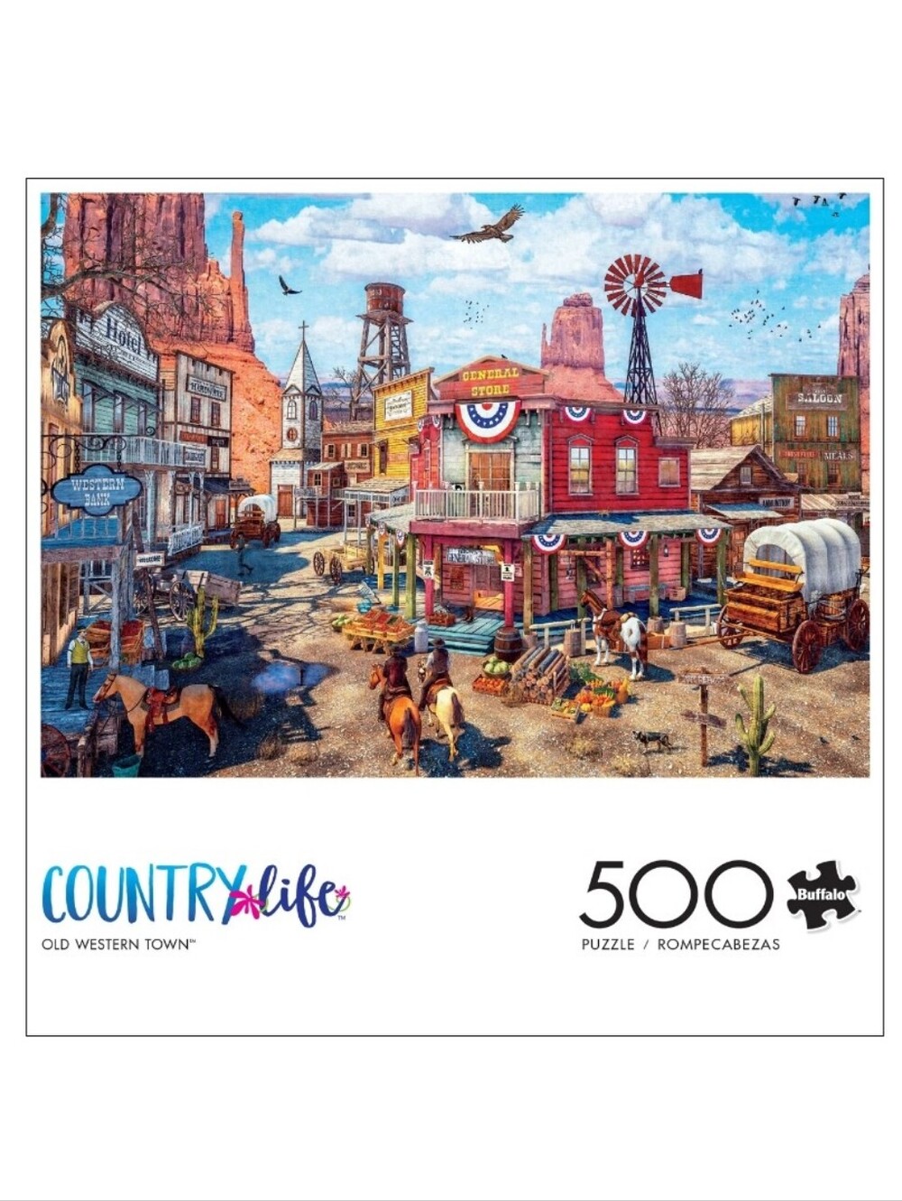 Buffalo Games 500-Piece Country Life Old Western Town Jigsaw Puzzle